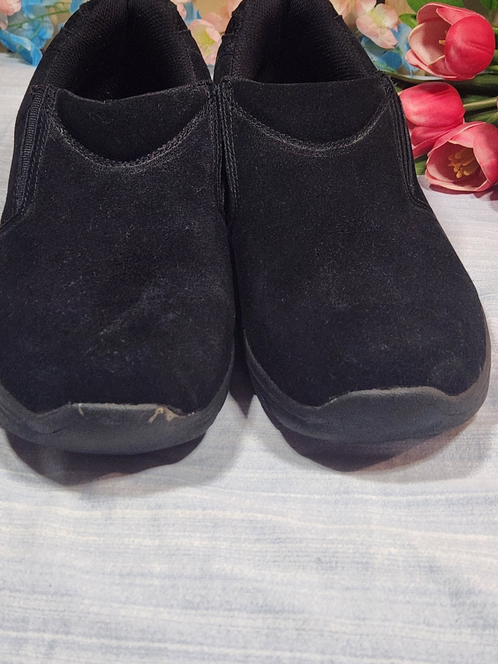 Route 66 Men's Black Suede Slip-On Comfort Shoes - Size 11 M Wide